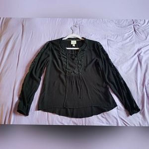 Merona Black Peasant Blouse